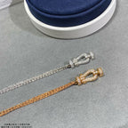 [MIRA]FORCE SMALL HORSESHOE  DIAMOND CHAIN ROPE BRACELET