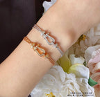 [MIRA]FORCE SMALL HORSESHOE  DIAMOND CHAIN ROPE BRACELET