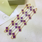 [MIRA]CLOVER 10 MOTIFS  PURPLE VIOLET  NECKLACE