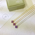 [MIRA]CLOVER 15MM DIAMOND  PURPLE VIOLET NECKLACE