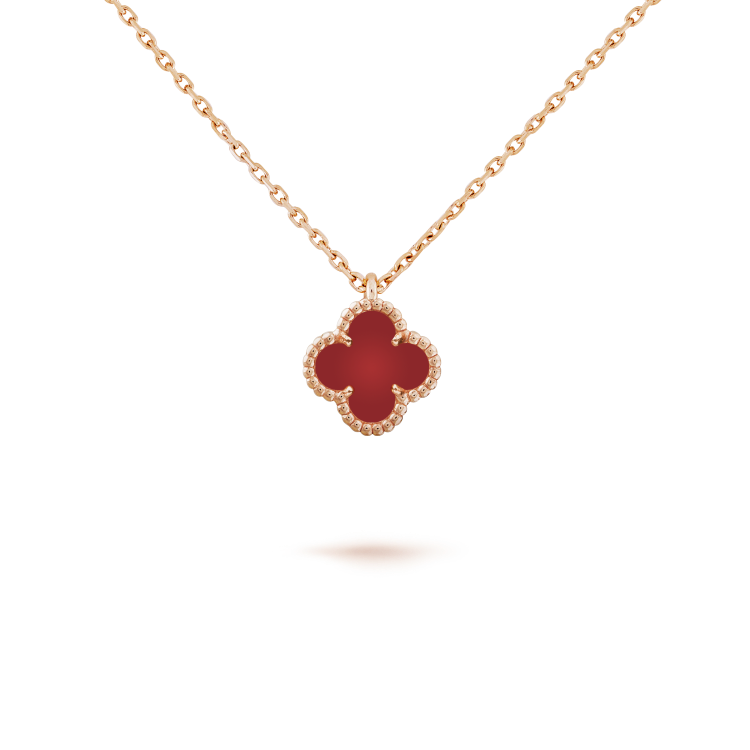 [MIRA]CLOVER MINI 9.5MM WHITE CARNELIANS NECKLACE