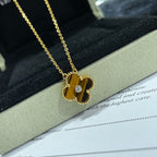 [MIRA]CLOVER 15MM DIAMOND AND YELLOW TIGER'S EYE AGATE necklace