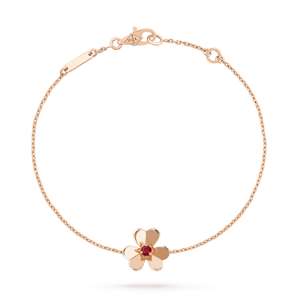 [MIRA]FRIVOLE GOLD FLOWER PINK MALACHITE BRACELET