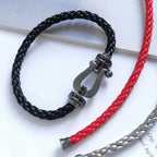 [MIRA]FORCE LARGE SERIES HORSESHOE BLACK SAMURAI BRACELET