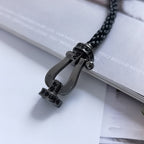 [MIRA]FORCE LARGE SERIES HORSESHOE BLACK SAMURAI BRACELET