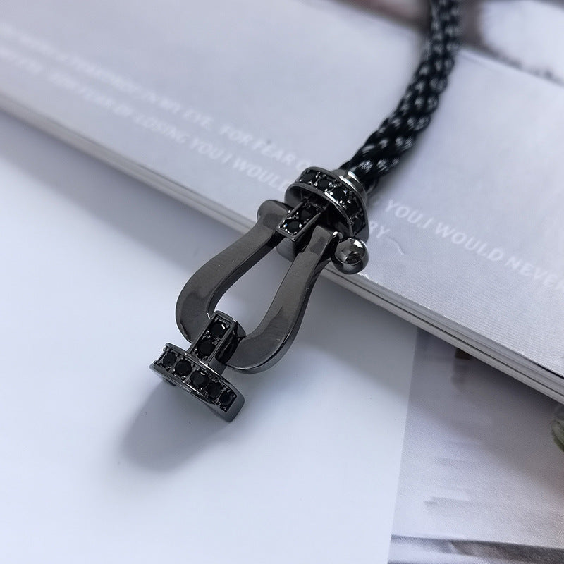 [MIRA]FORCE LARGE SERIES HORSESHOE BLACK SAMURAI BRACELET
