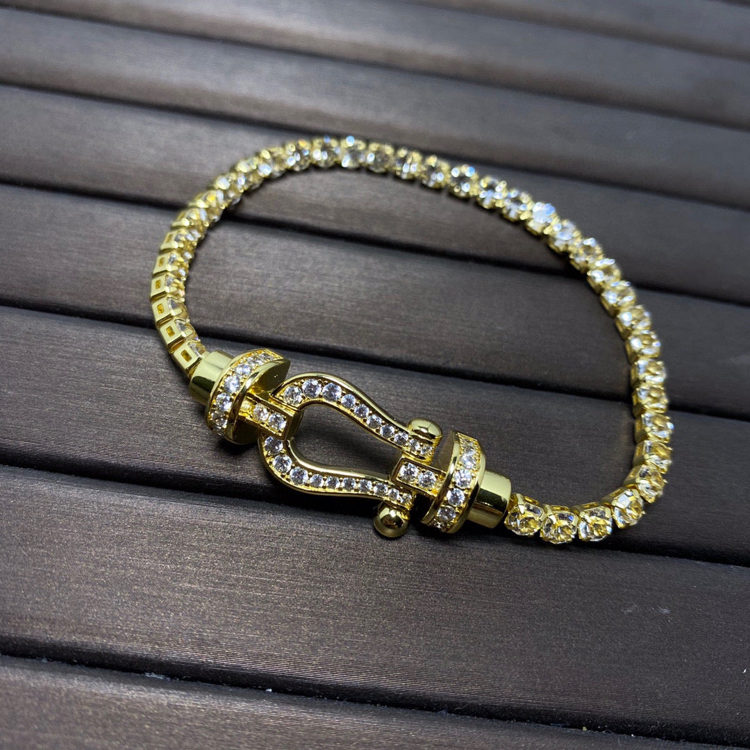 [MIRA]FORCE  HORSESHOE  DIAMOND TENNIS BRACELET