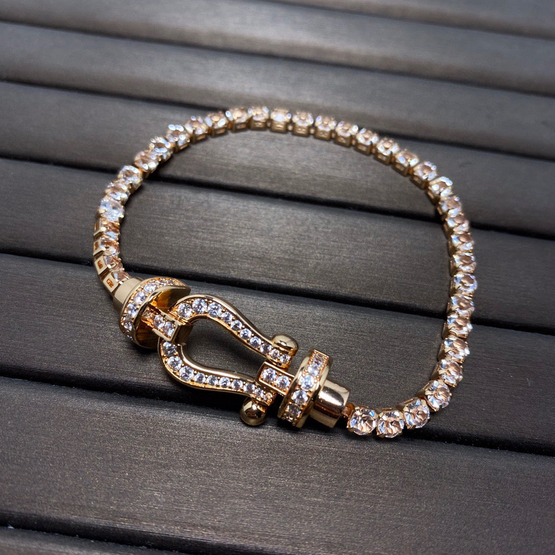 [MIRA]FORCE  HORSESHOE  DIAMOND TENNIS BRACELET