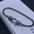[MIRA]FORCE  LARGE HORSESHOE FULL DIAMOND TENNIS BRACELET