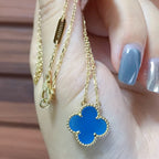 [MIRA]CLOVER 15MM BLUE AGATE NECKLACE