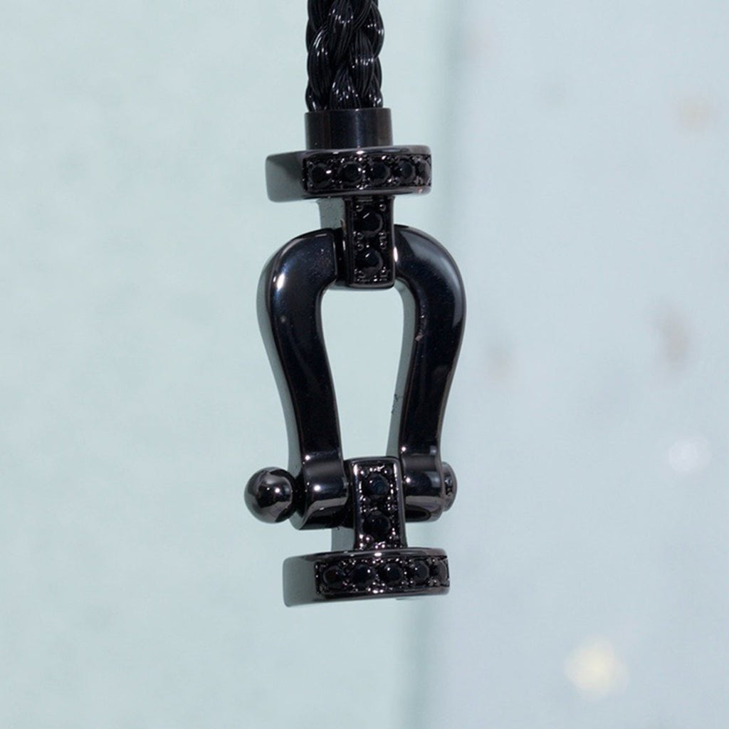 [MIRA]FORCE LARGE SERIES HORSESHOE BLACK SAMURAI BRACELET