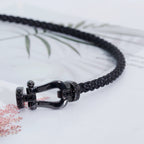 [MIRA]FORCE LARGE SERIES HORSESHOE BLACK SAMURAI BRACELET