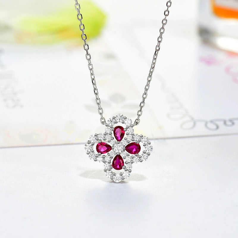 [MIRA]LOOP NECKLACE FULL MOTIF DIAMOND 16MM MULTIPLE COLORS