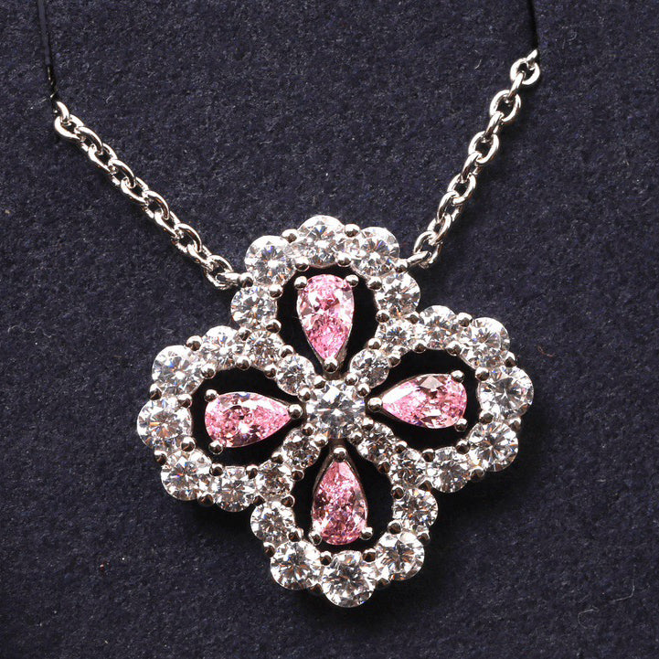 [MIRA]LOOP NECKLACE FULL MOTIF DIAMOND 16MM MULTIPLE COLORS