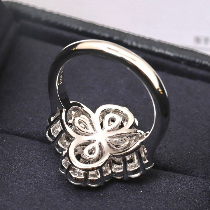 [MIRA]LOOP RING FULL MOTIF DIAMOND 16MM SILVE