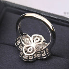 [MIRA]LOOP RING FULL MOTIF DIAMOND 16MM SILVE