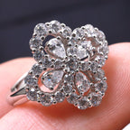 [MIRA]LOOP RING FULL MOTIF DIAMOND 16MM SILVE
