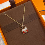 [MIRA]CONSTANCE RED PEDANT PINK GOLD NECKLACE