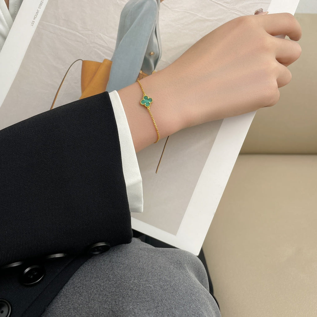 [MIRA]CLOVER BRACELET MALACHITE 1 MOTIF
