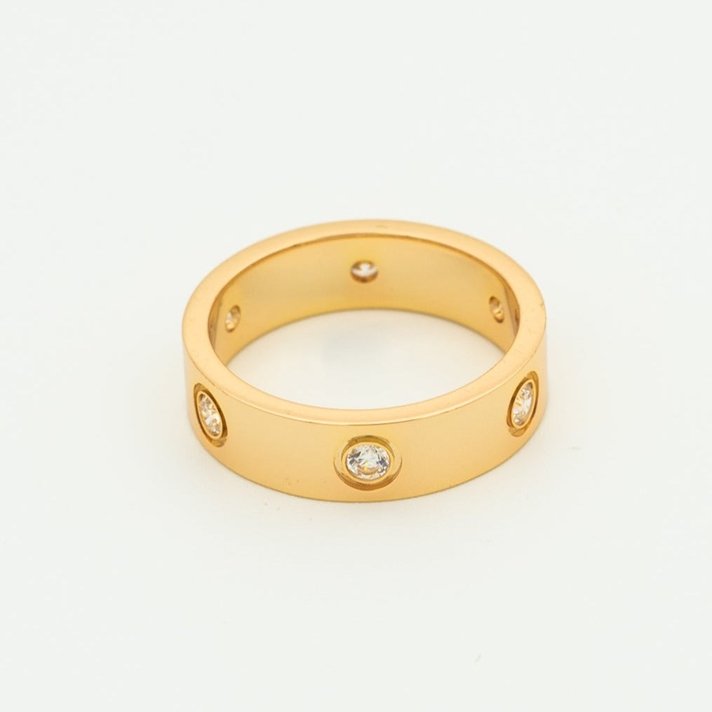 [MIRA]LOVE RING 5.5MM 6 DIAMONDS PINK GOLD