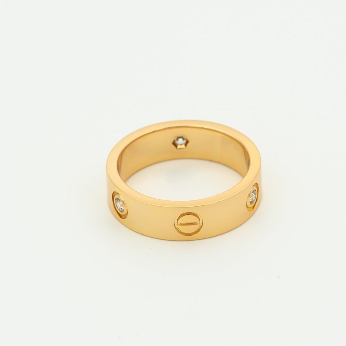 [MIRA]LOVE RING 5.5MM 3 DIAMONDS PINK GOLD