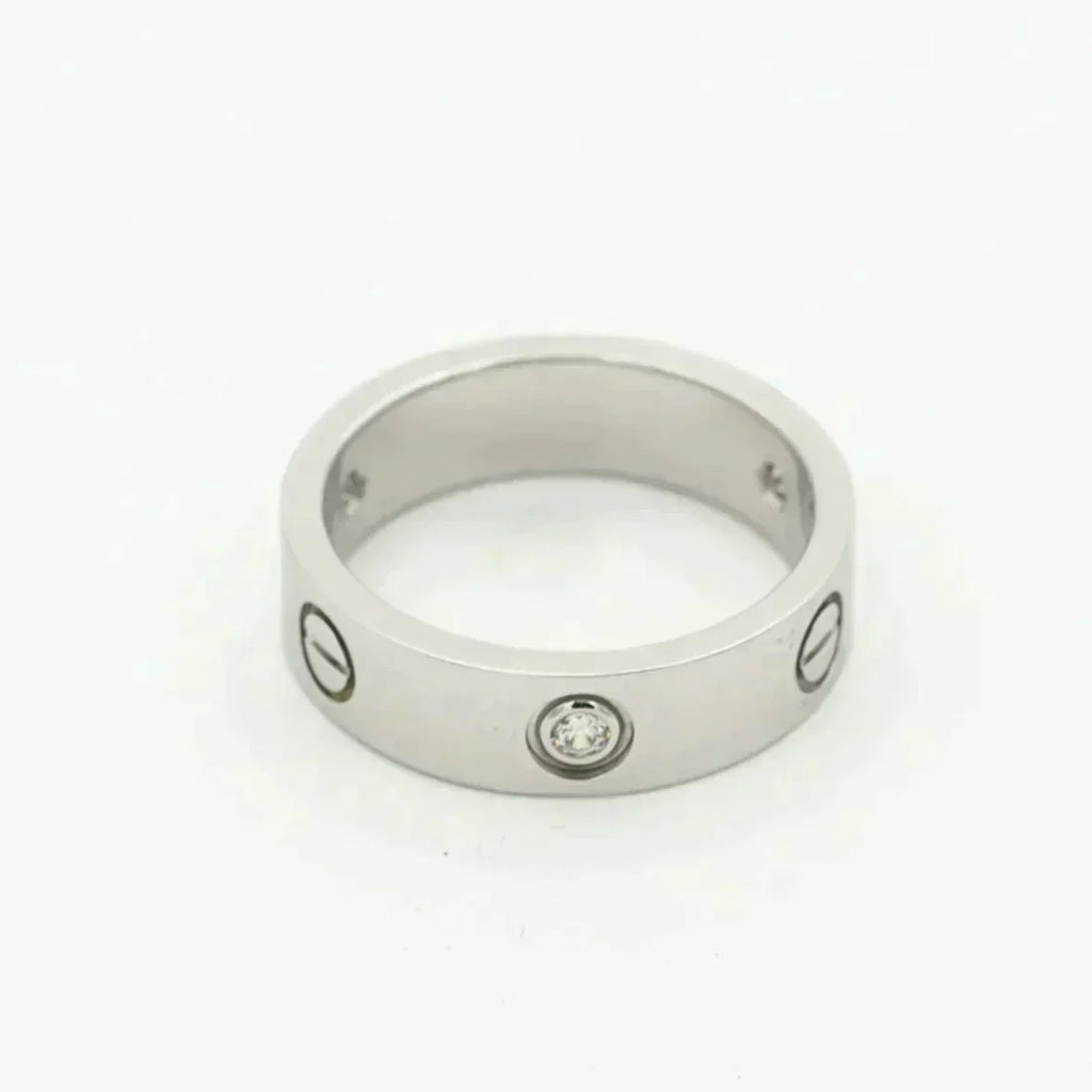 [MIRA]LOVE RING 5.5MM 3 DIAMONDS SILVER