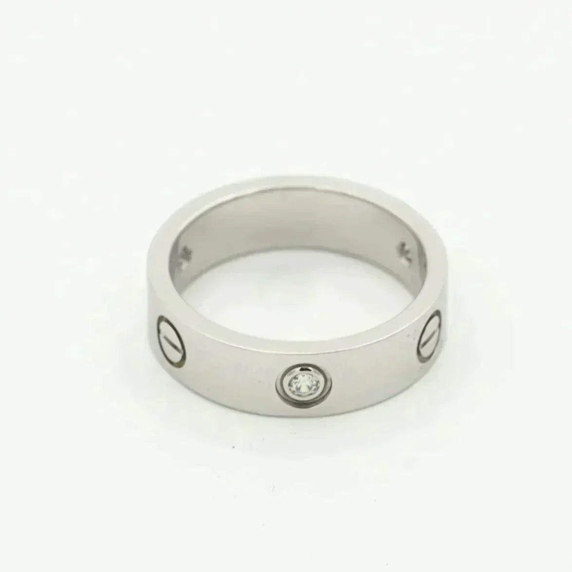 [MIRA]LOVE RING 5.5MM 3 DIAMONDS SILVER