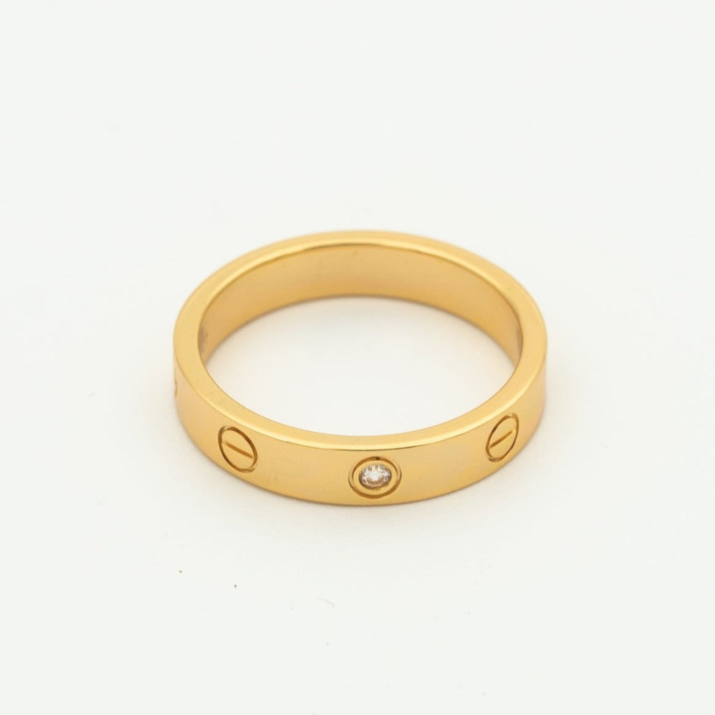 [MIRA]LOVE RING 4MM 1 DIAMOND PINK GOLD