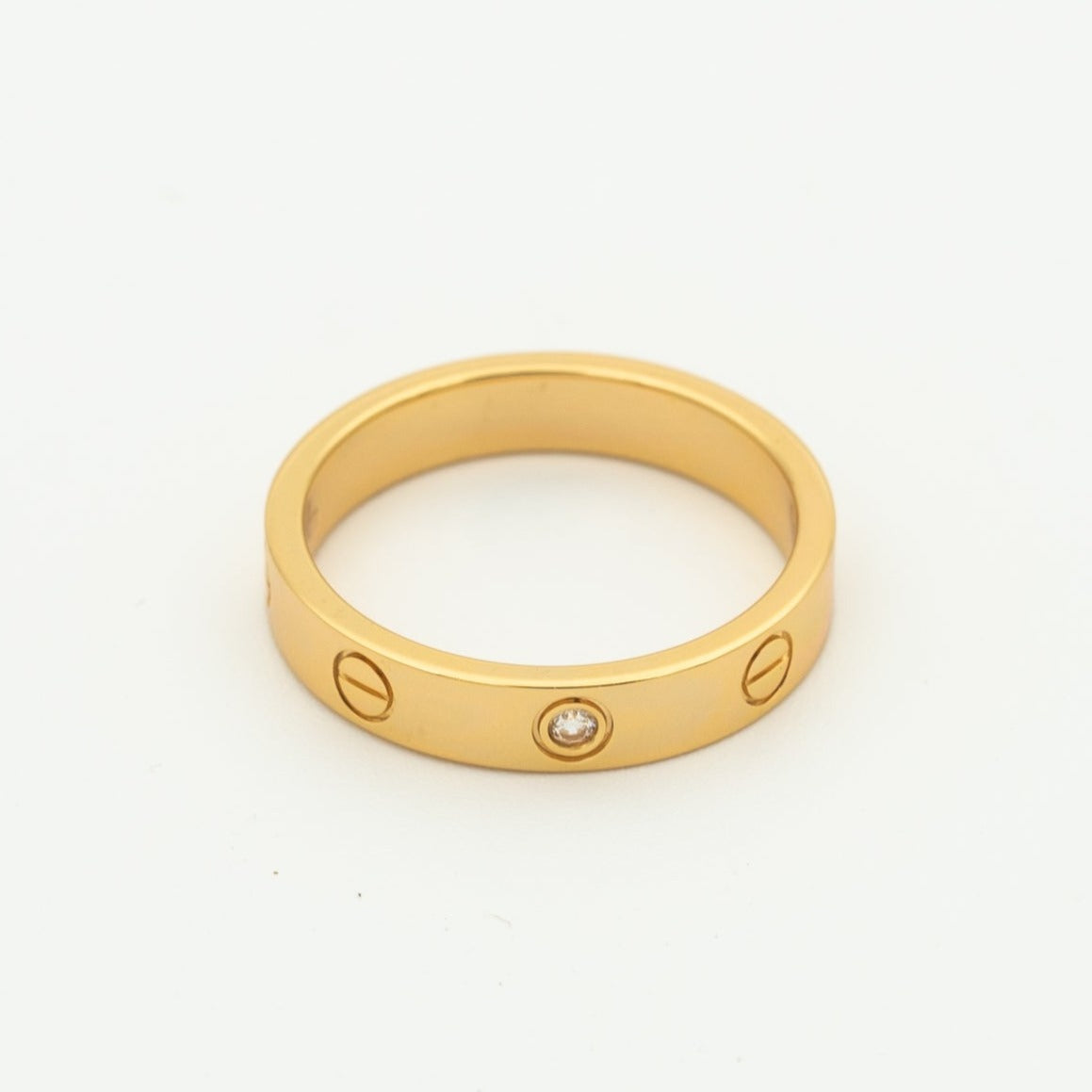 [MIRA]LOVE RING 4MM 1 DIAMOND PINK GOLD