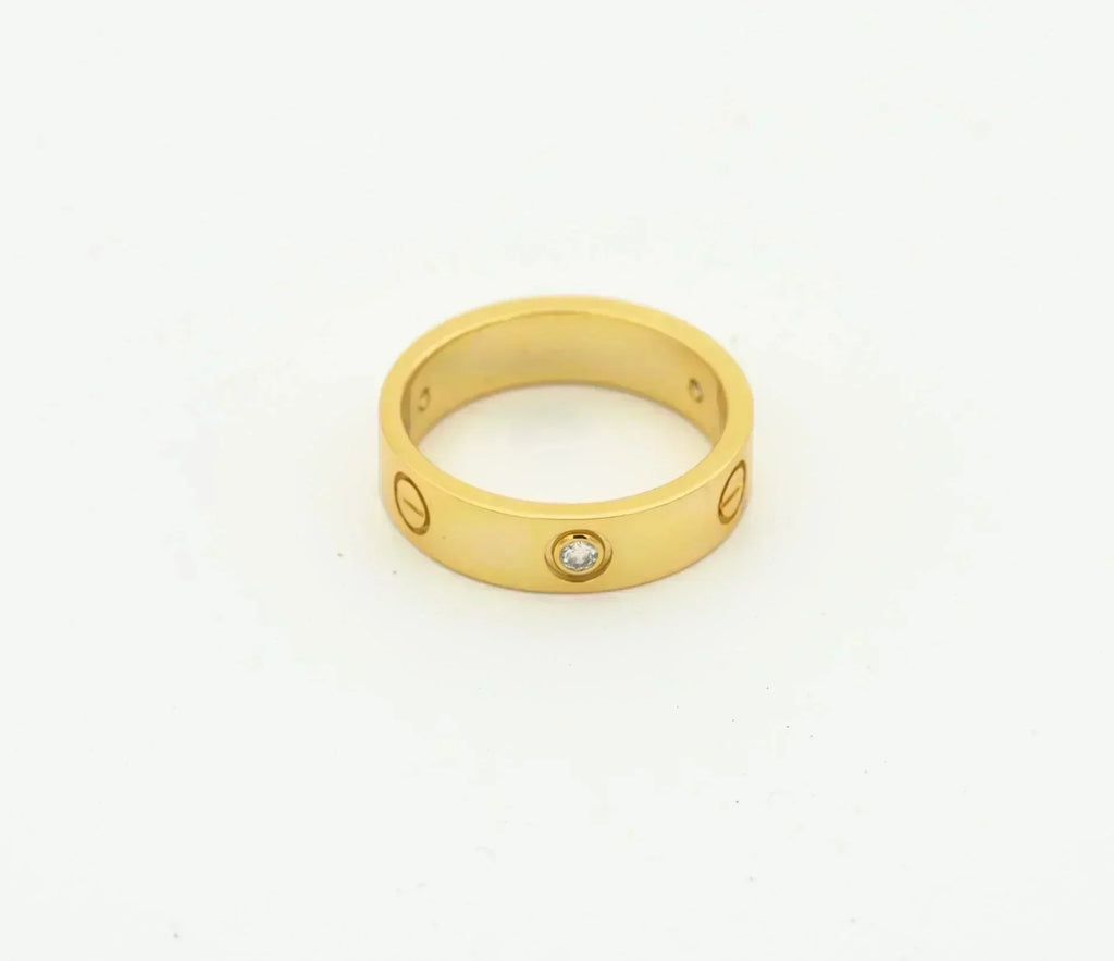 [MIRA]LOVE RING 4MM 1 DIAMOND GOLD