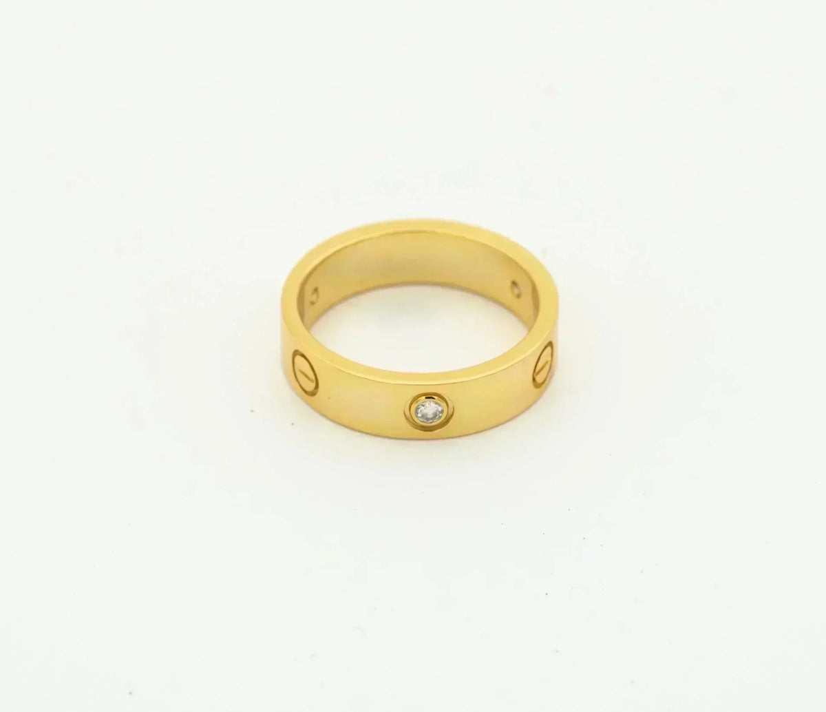 [MIRA]LOVE RING 4MM 1 DIAMOND GOLD