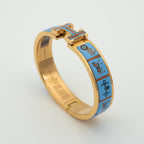 [MIRA]H PINK GOLD BRACELET BLUE CERAMIC