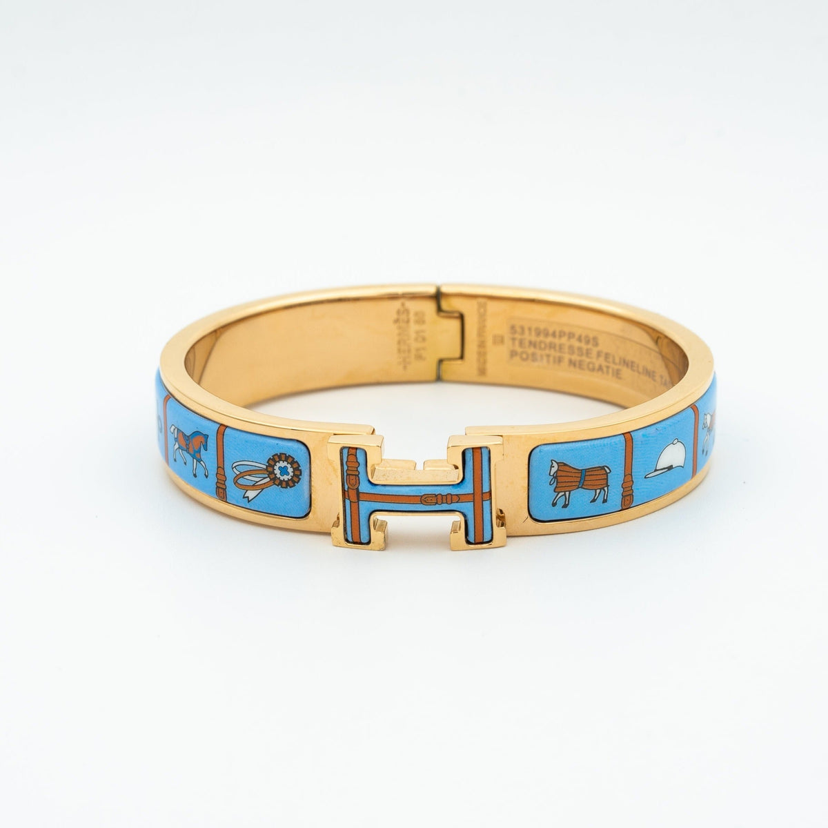 [MIRA]H PINK GOLD BRACELET BLUE CERAMIC