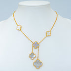 [MIRA]CLOVER MOTHER OF PEARL NECKLACE 6 MOTIF