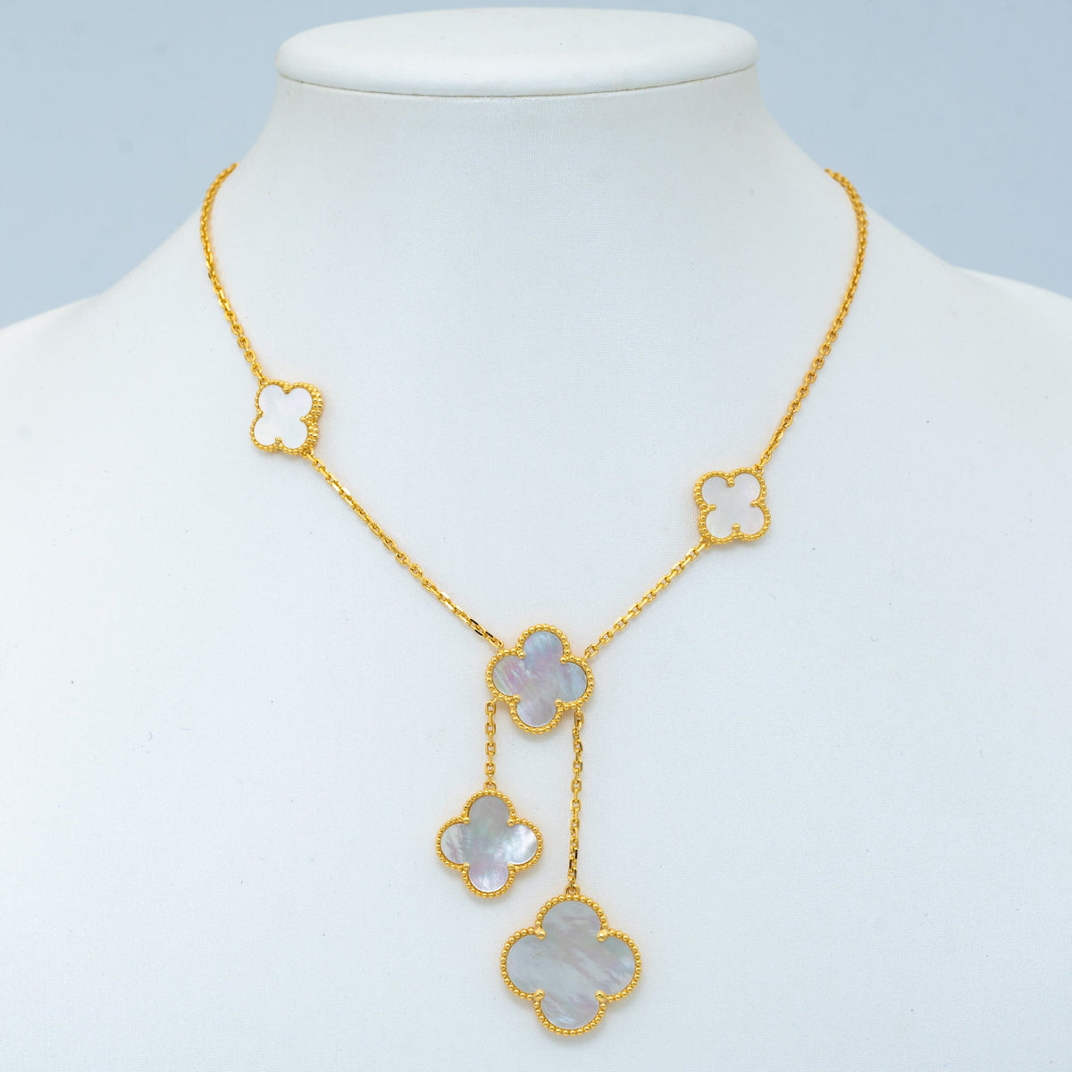 [MIRA]CLOVER MOTHER OF PEARL NECKLACE 6 MOTIF