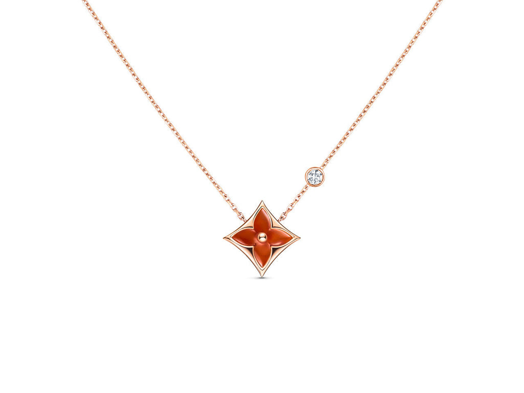[MIRA]STAR NECKLACE PINK GOLD 1 DIAMOND