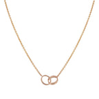 [MIRA]LOVE NECKLACE DOUBLE RING PINK GOLD