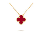 [MIRA]CLOVER 15MM CARNELIAN SINGLE FLOWER NECKLACE