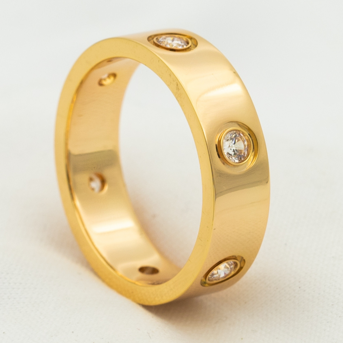 [MIRA]LOVE RING 5.5MM 6 DIAMONDS PINK GOLD