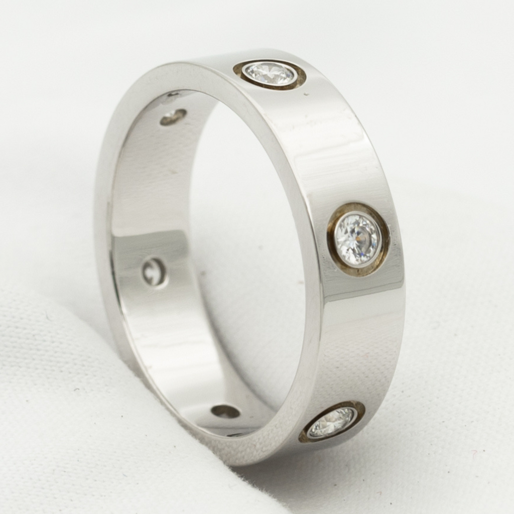 [MIRA]LOVE RING 5.5MM 6 DIAMONDS SILVER