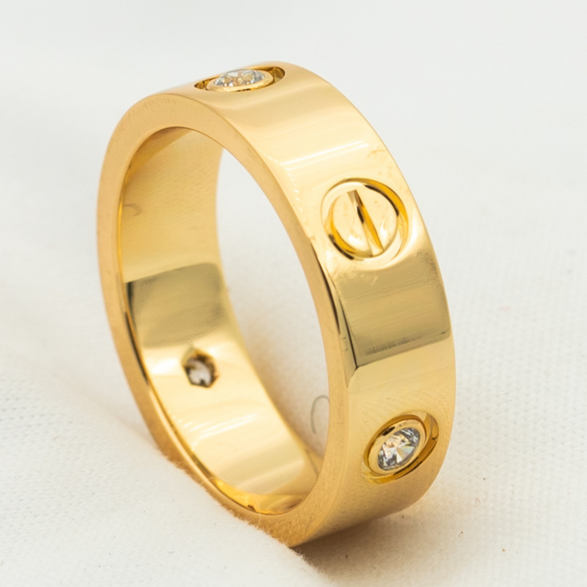 [MIRA]LOVE RING 5.5MM 3 DIAMONDS PINK GOLD