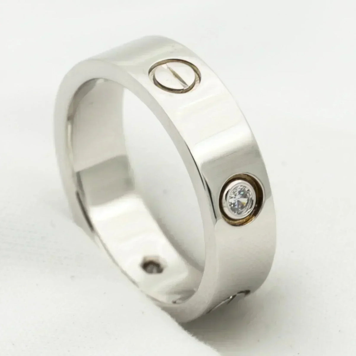 [MIRA]LOVE RING 5.5MM 3 DIAMONDS SILVER