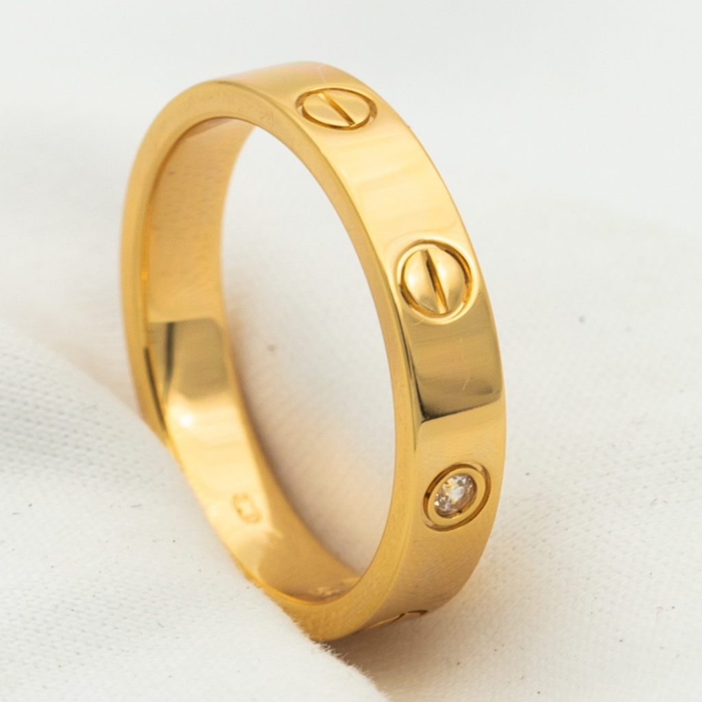 [MIRA]LOVE RING 4MM 1 DIAMOND PINK GOLD