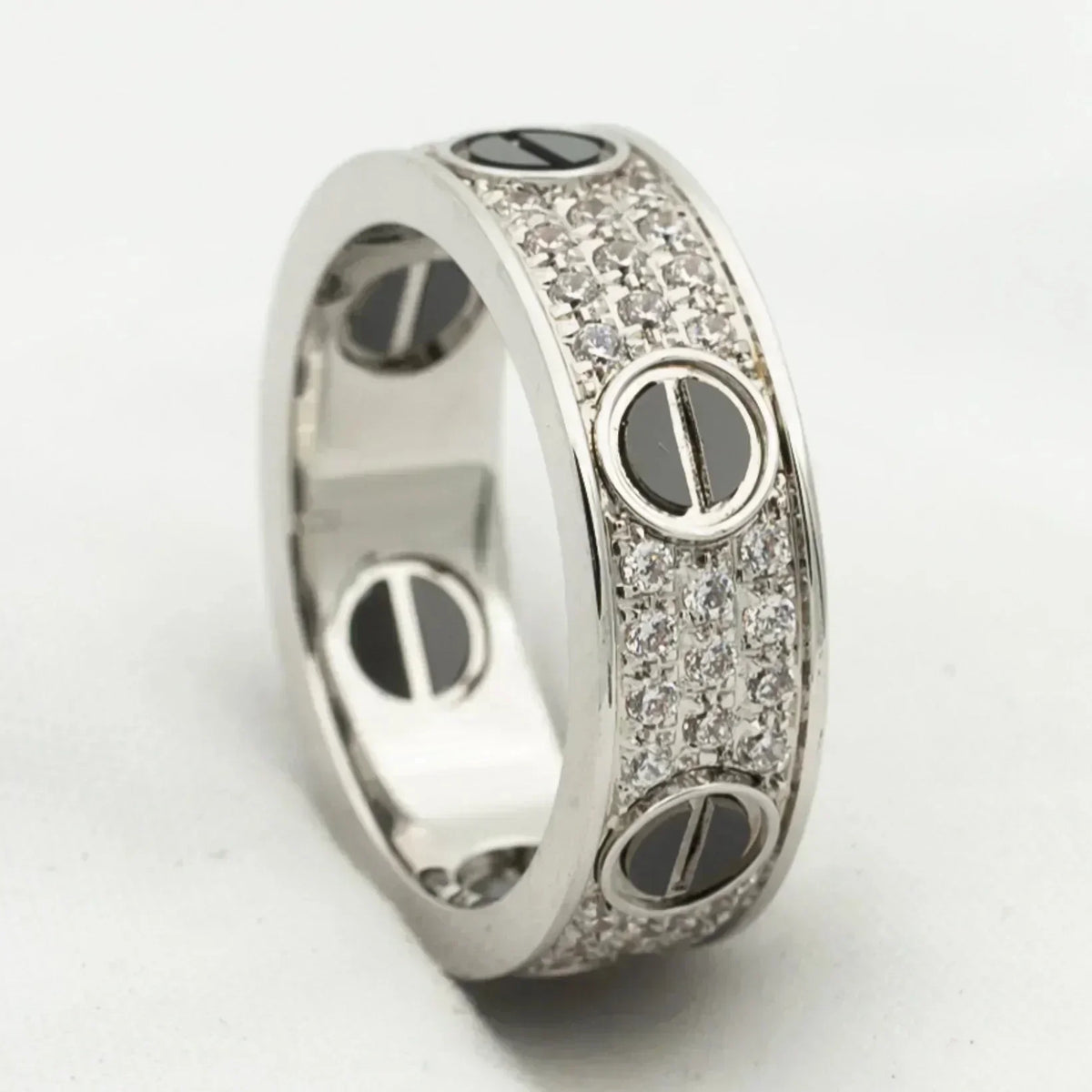 [MIRA]LOVE RING 5.5MM DIAMONDS PAVED CERAMIC