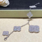 [MIRA]CLOVER 6 MOTIFS SILVER DIAMOND BRACELET