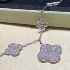 [MIRA]CLOVER 6 MOTIFS SILVER DIAMOND BRACELET