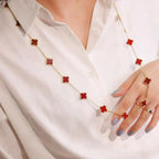 [MIRA]CLOVER 20 MOTIFS CARNELIAN NECKLACE