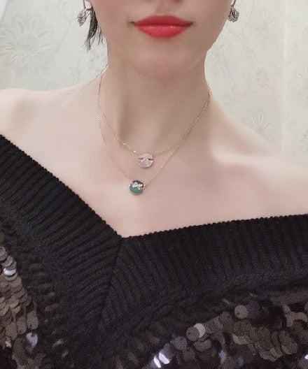 [MIRA]JEUX DE ROSE GOLD DIAMOND NECKLACE