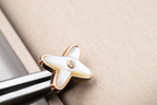 [MIRA]JEUX DE WHITE MOP PINK GOLD DIAMOND EARRINGS