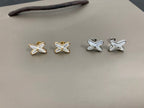 [MIRA]JEUX DE WHITE MOP SILVER DIAMOND EARRINGS